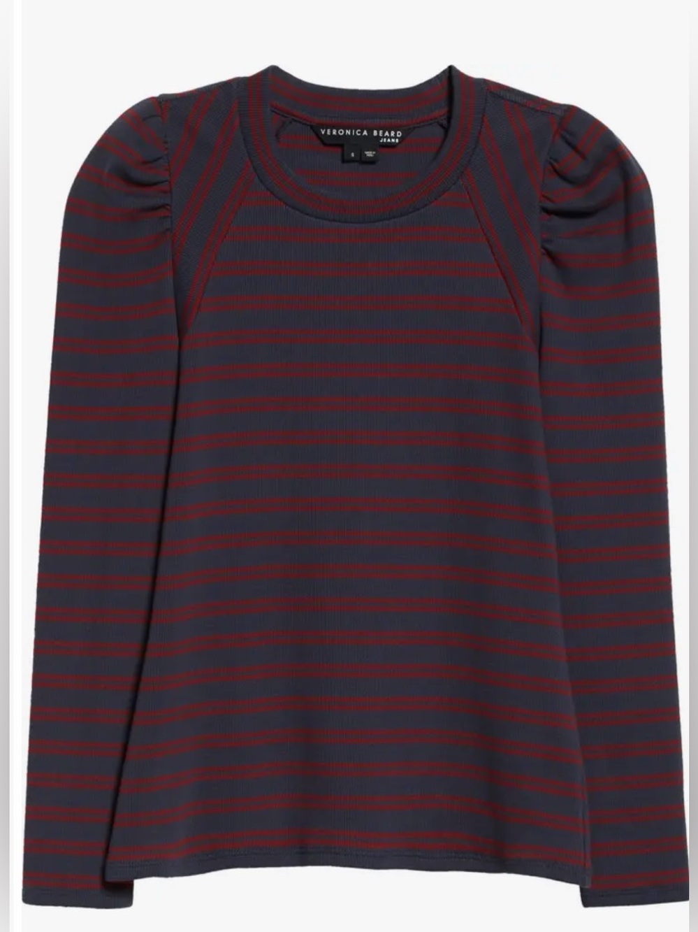 Veronica Beard Delano Stripe Raglan Sleeve Top - Picture 6 of 7